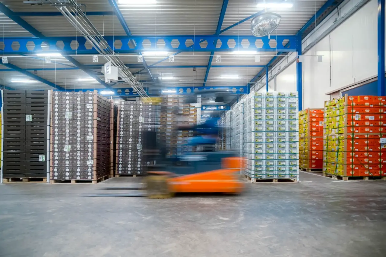 Heftruck in de koelhal van Cool Control